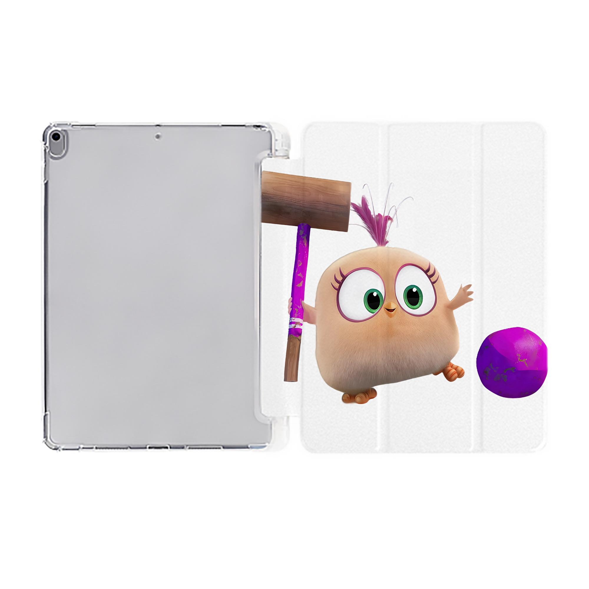 （画像用） Angry Birds アングリーバード IPad ケース ペン収納付き 三つ折りスタンド PUレザー×シリコン 対応機種9.5/10.5/10.9インチ